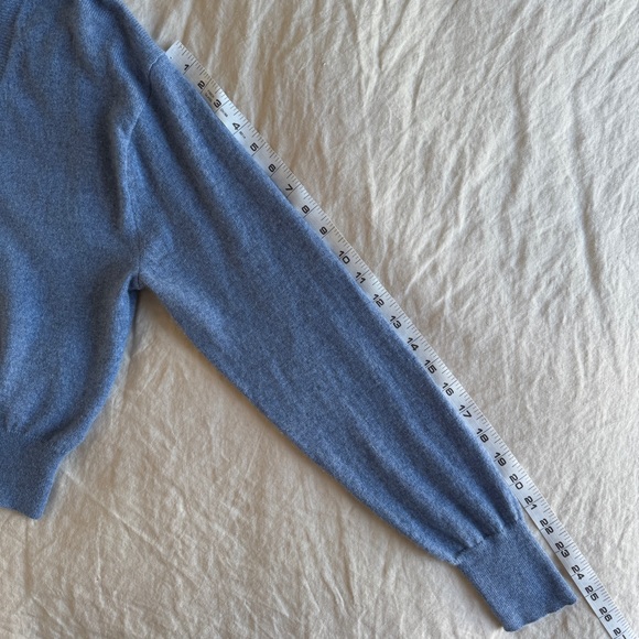 J. Crew Blue Cashmere V-Neck Sweater - Picture 6 of 6